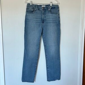 Good American Straight Leg Jeans in Medium Blue Wash